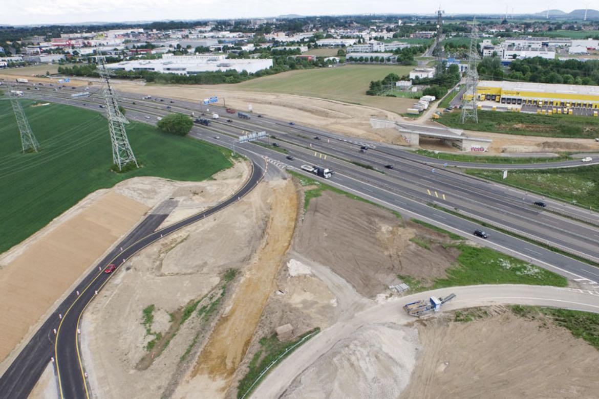 Mai 2014 – Bauarbeiten im südwestlichen Teil des Kreuzes – Vorbereitung Brückenbau